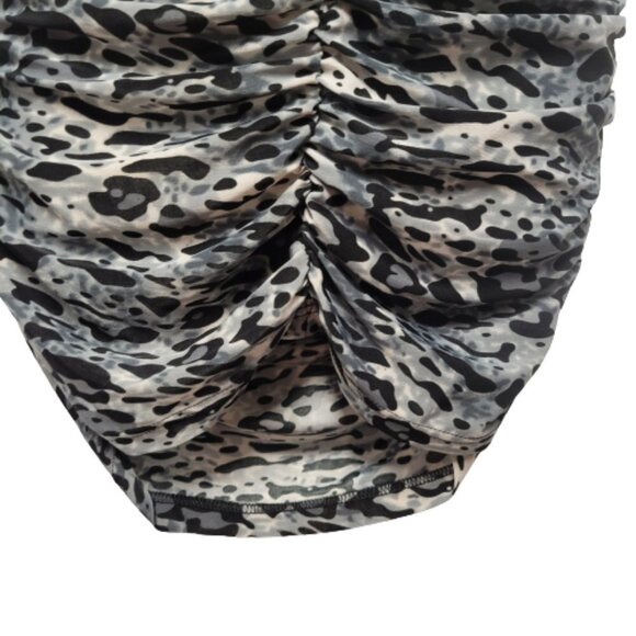 SEXY Mini Dress Animal Print Body Con Grey Black Strapless -NEW- Sizes S - M - L - Picture 10 of 14